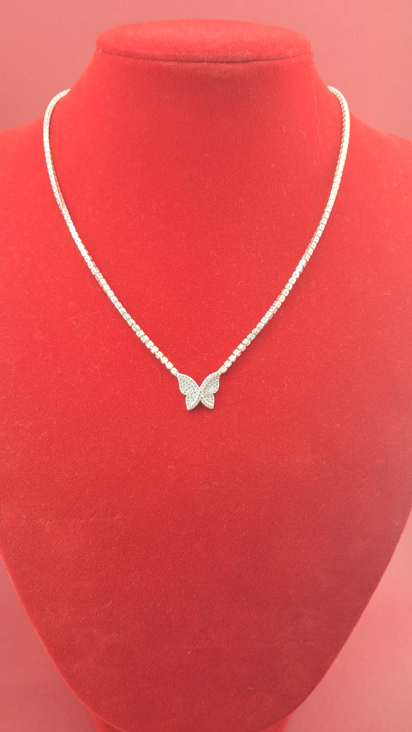 Collar Plata 925 — Colgante Mariposa con Circonitas