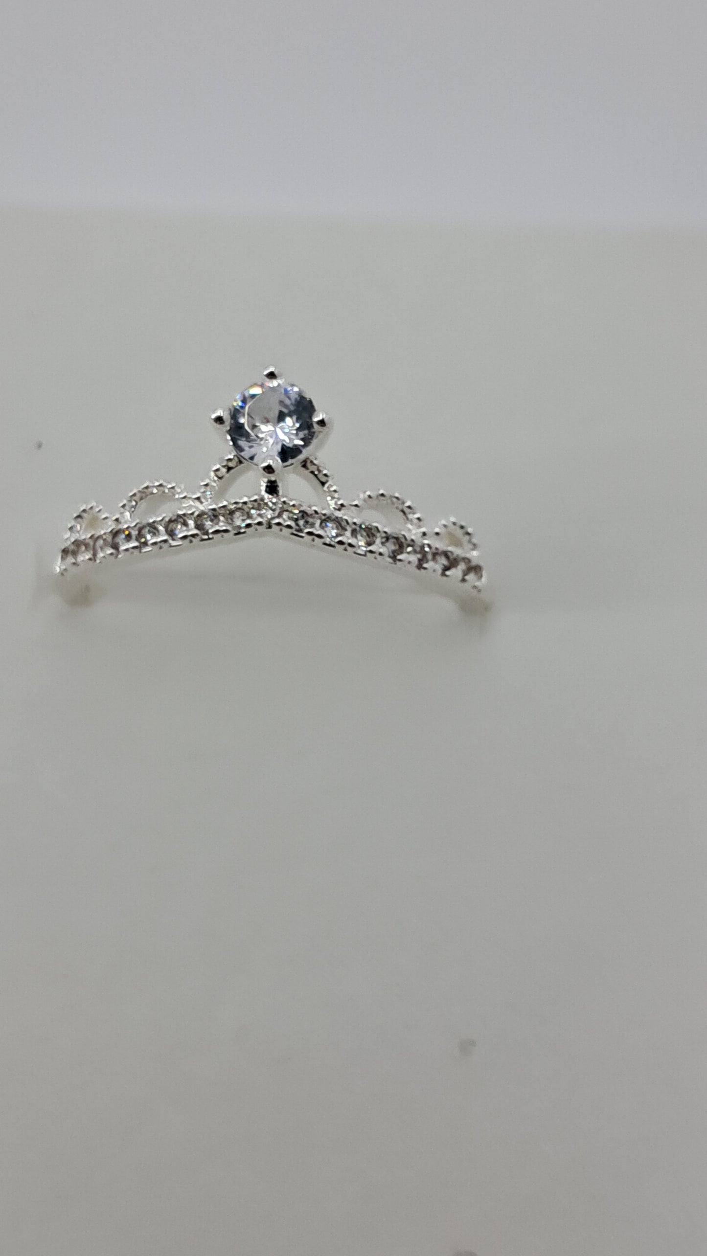 Anillo Tiara Princesa Aqua - Plata 925