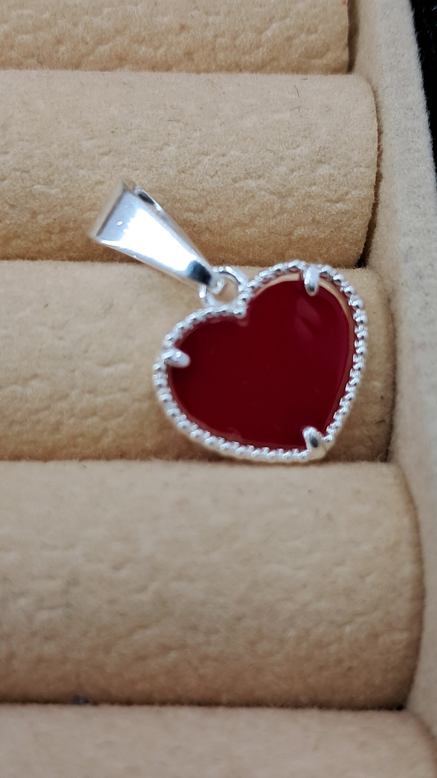 Dije Corazón Rojo Esmaltado – Plata 925 (17 mm)