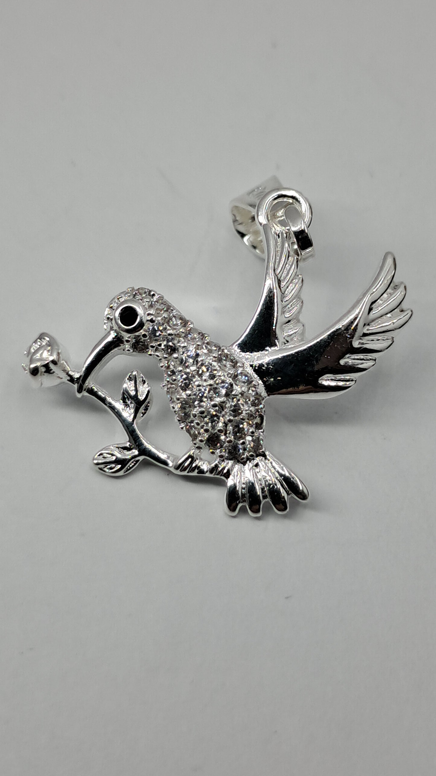 Dije Colibrí Brillante Deluxe - Plata 925