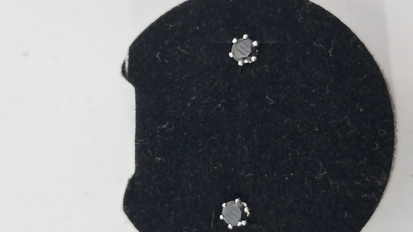 Aros Stardust Noir Negros – Plata 925