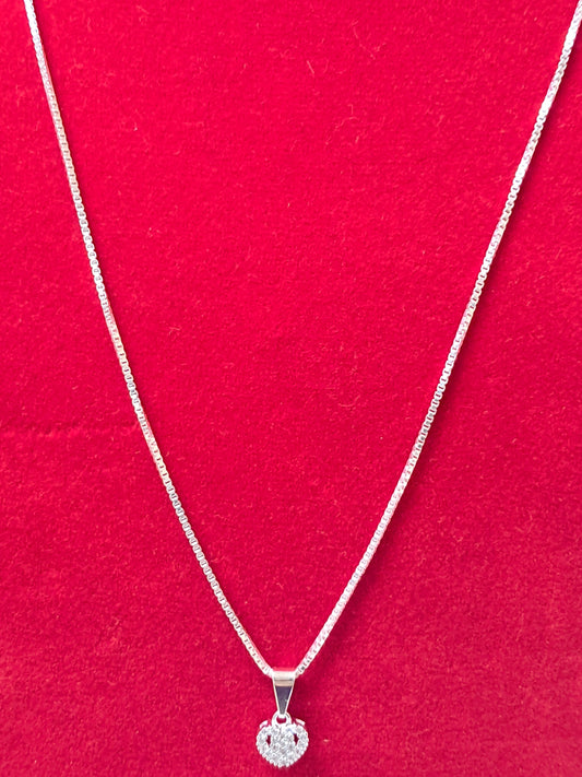 Collar Corazón Circones en Plata 925
