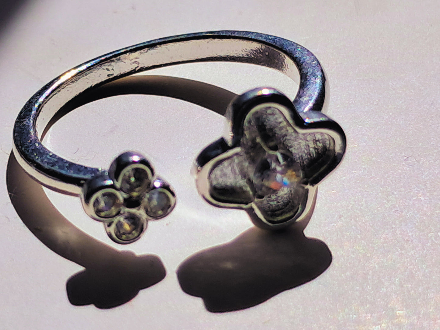 Anillo Flor Dual Plata 925