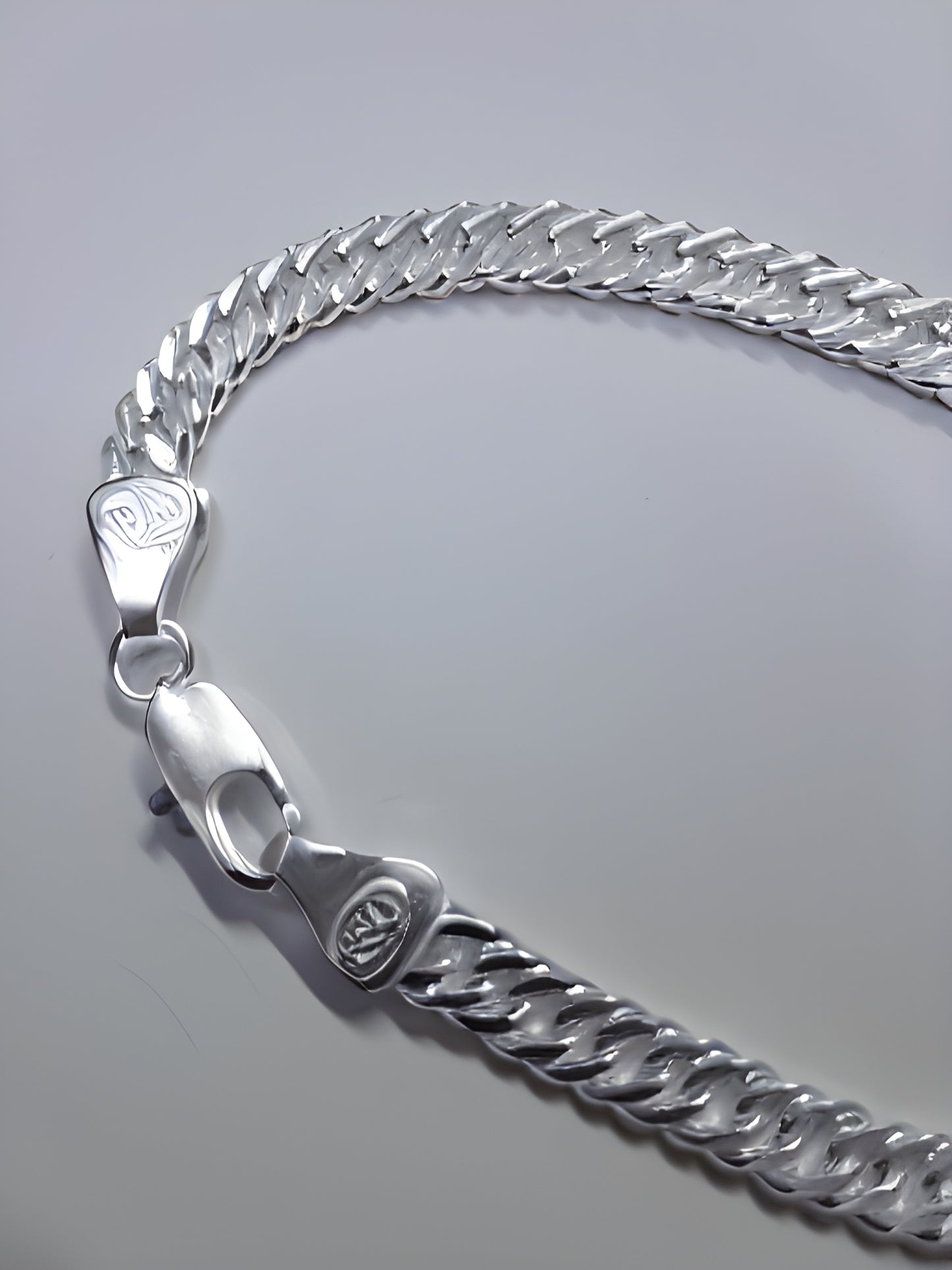 Pulsera Cubana de Plata 925 para Hombre – 20 cm | 10,3 g |  Eslabon Clasico Sobrepuesto