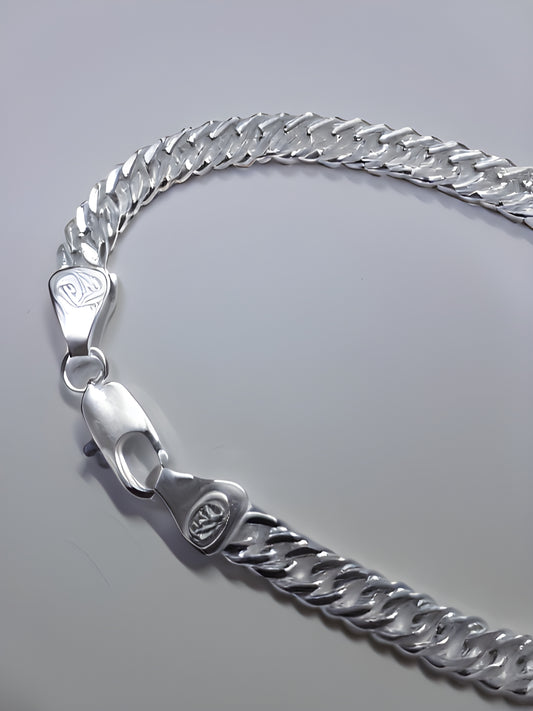 Pulsera Cubana de Plata 925 para Hombre – 20 cm | 10,3 g |  Eslabon Clasico Sobrepuesto