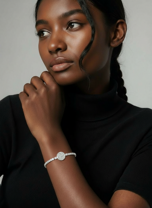 Pulsera Plata 925 — Trébol Pavé y Circonitas