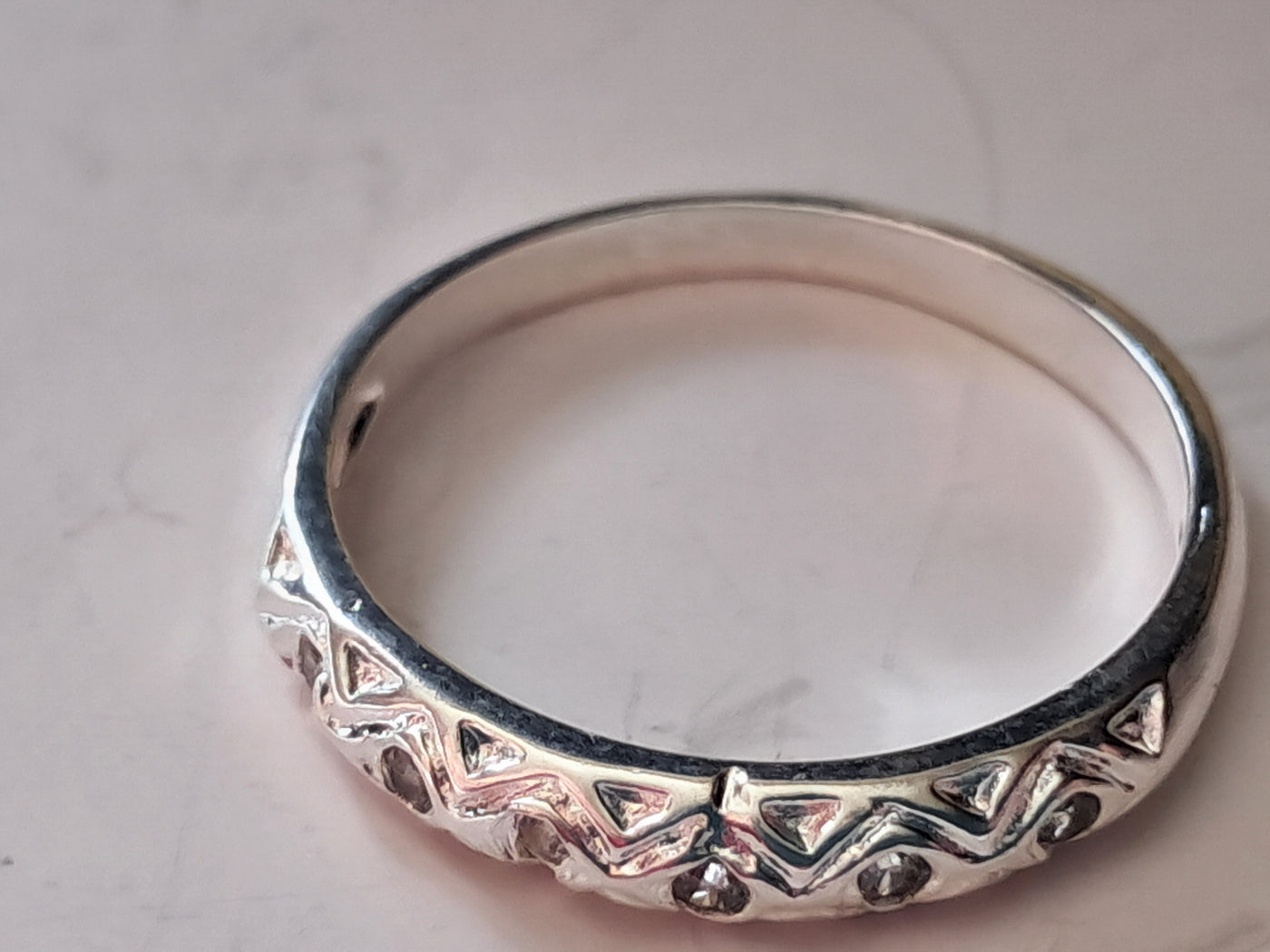 Anillo Plata 925 Tribal Zigzag