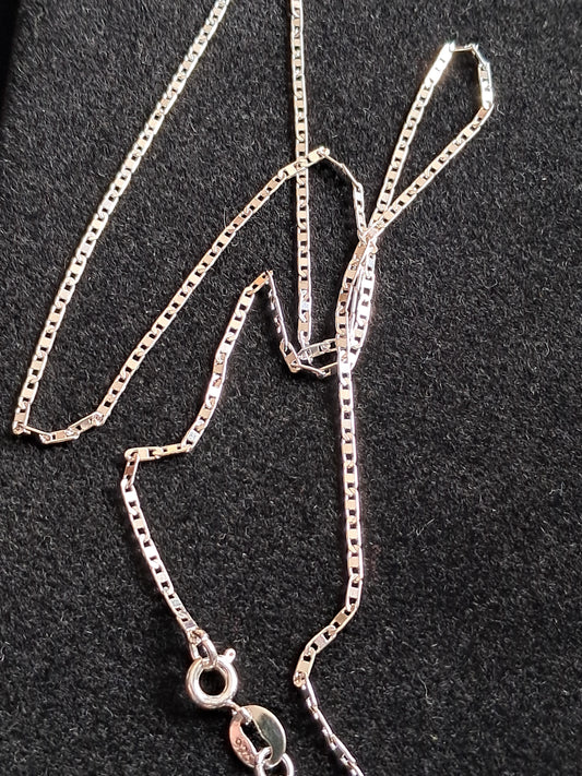 Cadena Plata 925 Hombre — Eslabón Fino Cuadrado