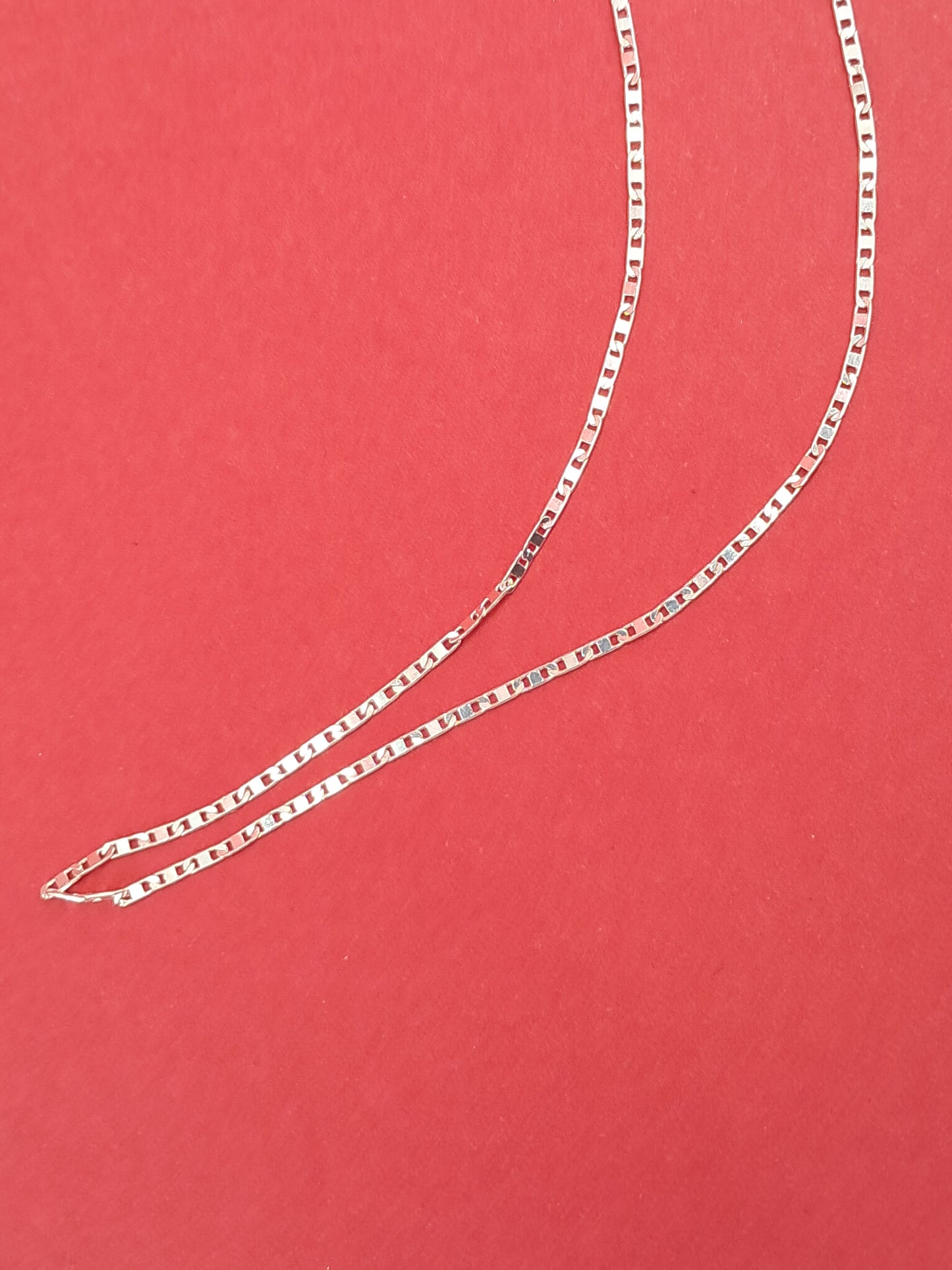 Cadena Plata 925 Hombre — Eslabón Fino Cuadrado