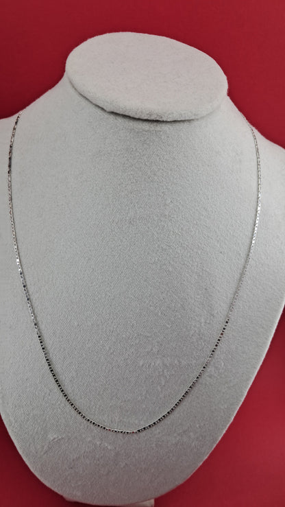 Cadena Plata 925 Hombre — Eslabón Fino Cuadrado