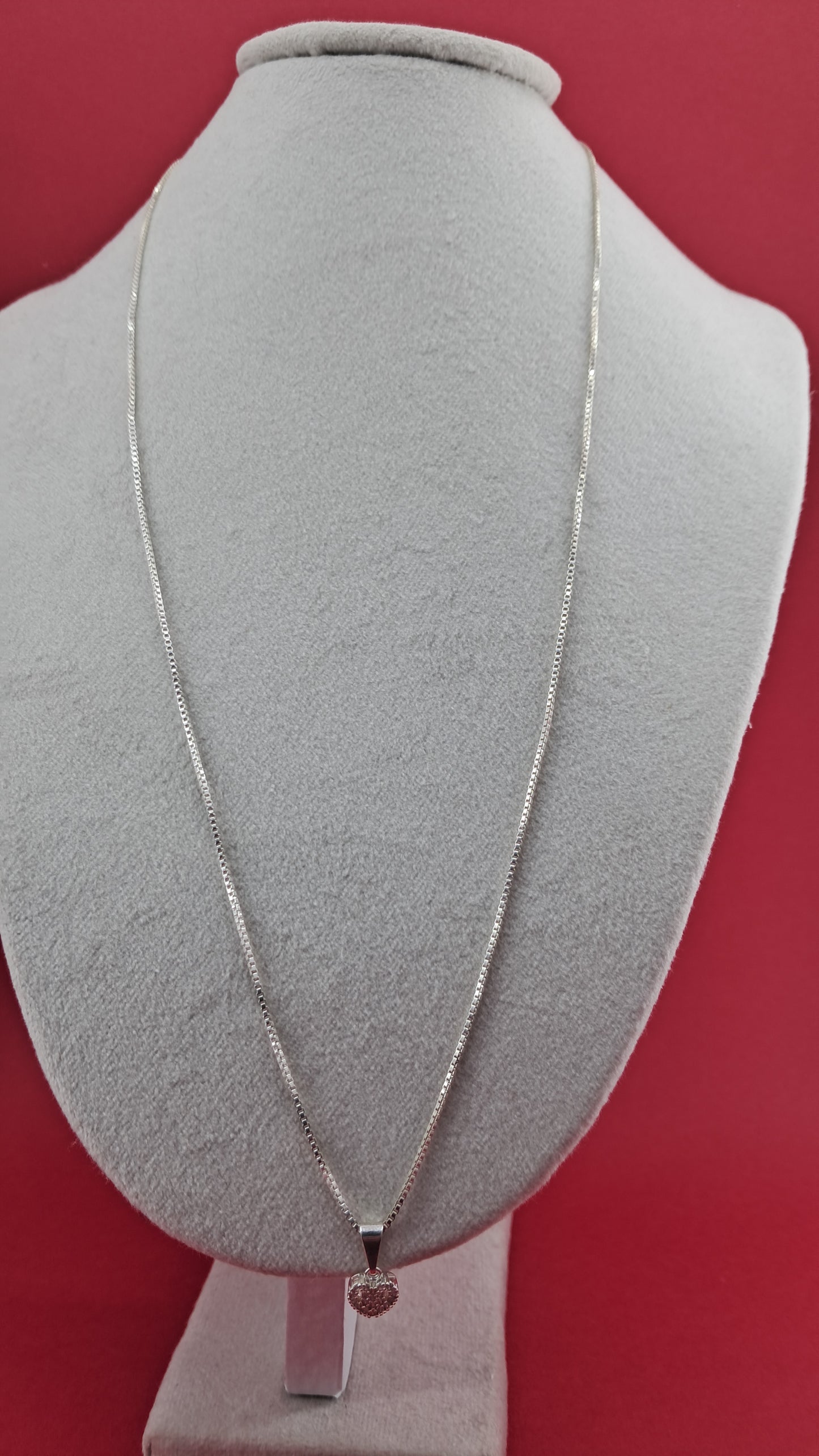 Collar Corazón Circones en Plata 925