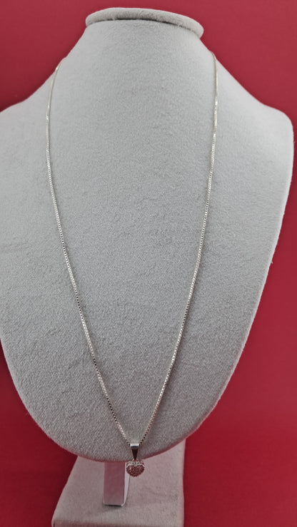 Collar Corazón Circones en Plata 925