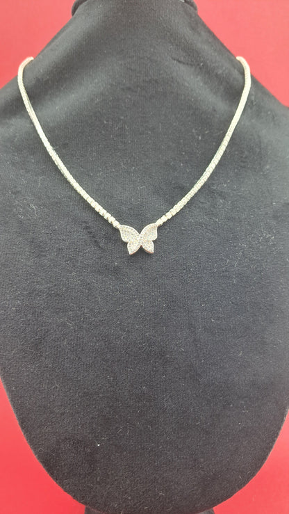 Collar Plata 925 — Colgante Mariposa con Circonitas