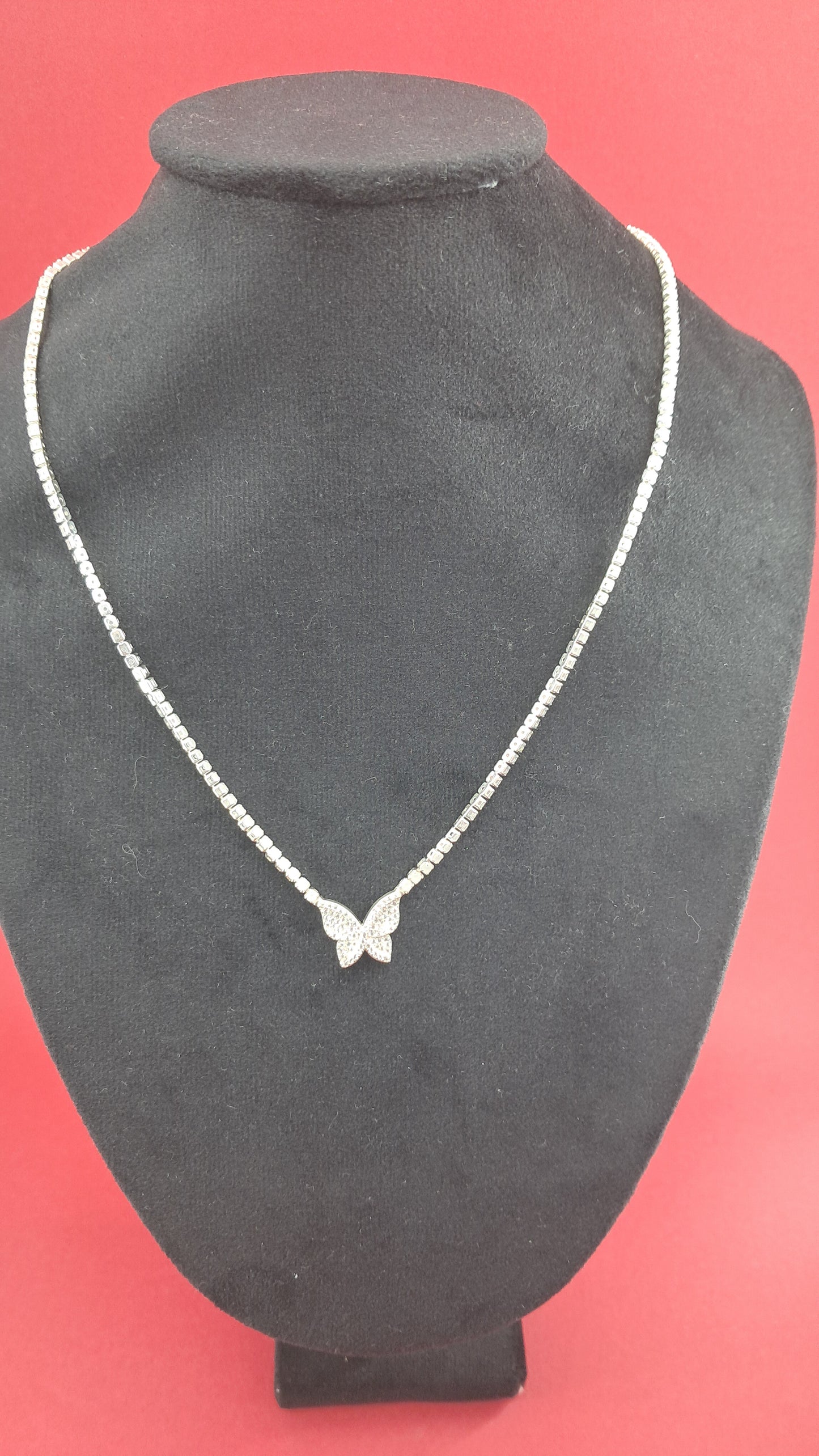 Collar Plata 925 — Colgante Mariposa con Circonitas