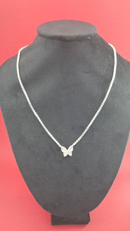Collar Plata 925 — Colgante Mariposa con Circonitas
