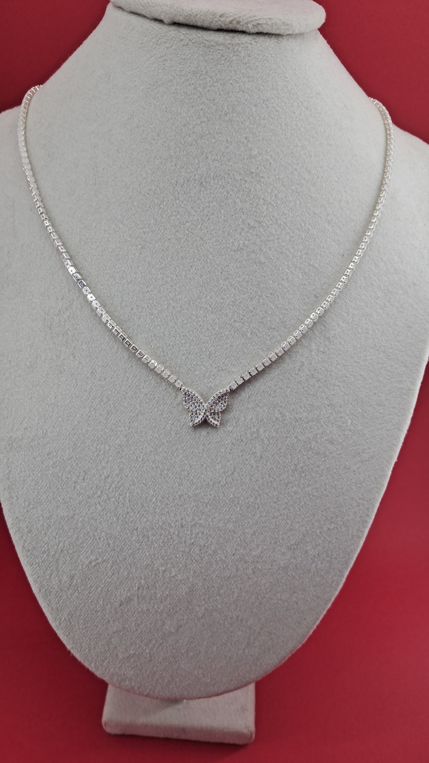 Collar Plata 925 — Colgante Mariposa con Circonitas