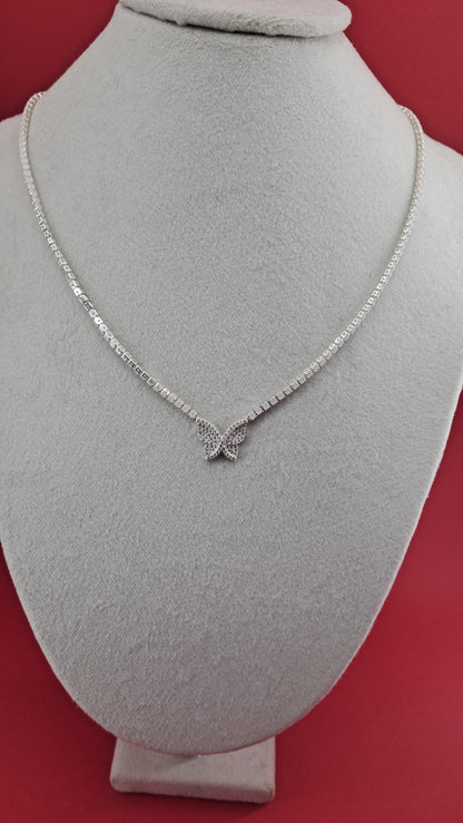 Collar Plata 925 — Colgante Mariposa con Circonitas