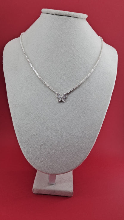 Collar Plata 925 — Colgante Mariposa con Circonitas