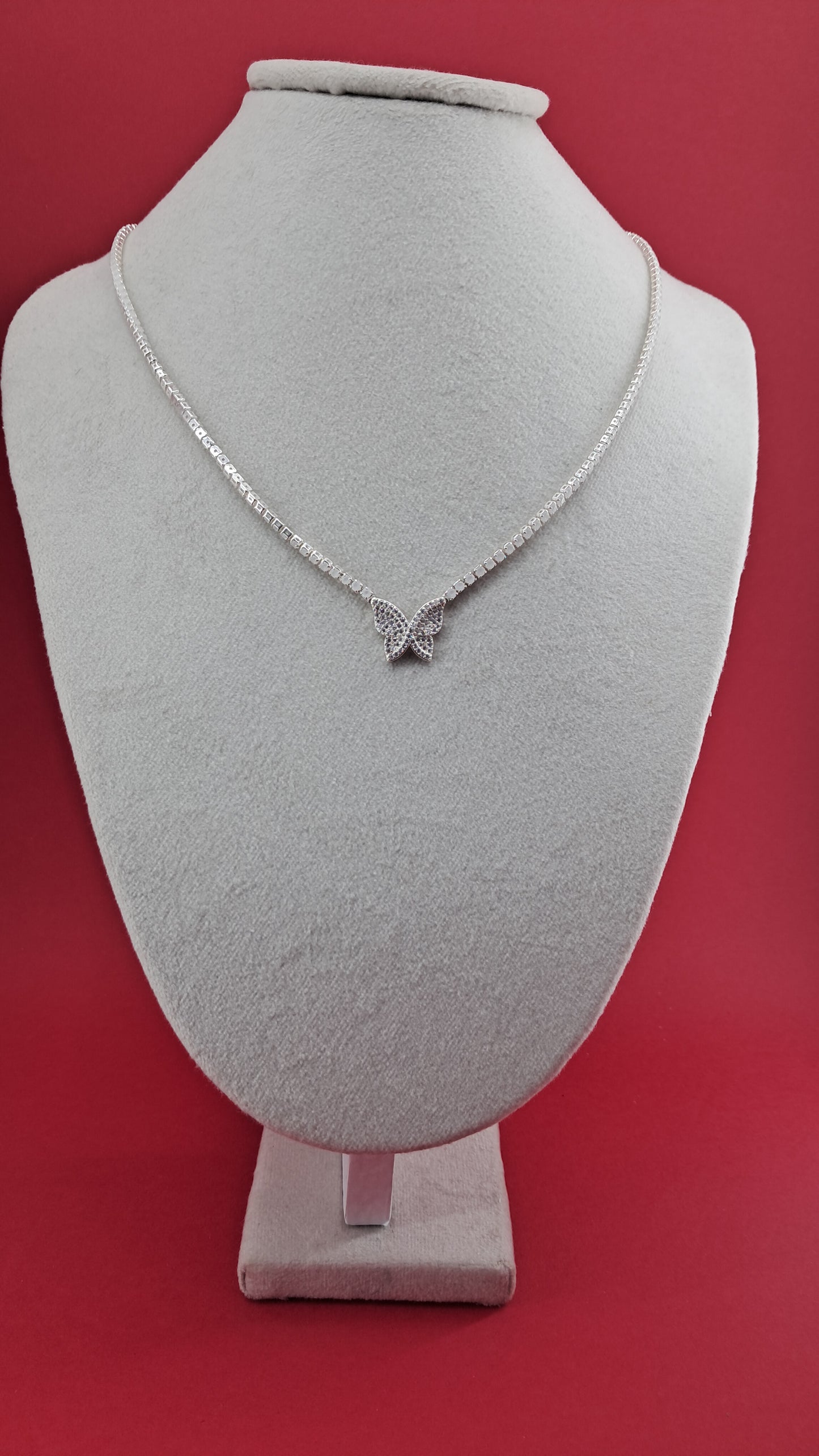 Collar Plata 925 — Colgante Mariposa con Circonitas