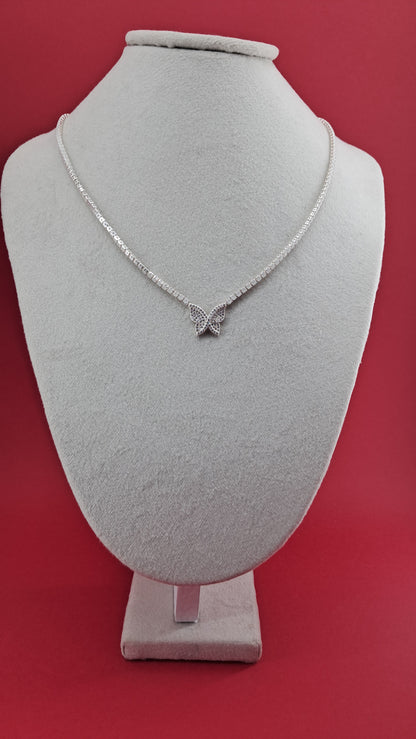 Collar Plata 925 — Colgante Mariposa con Circonitas