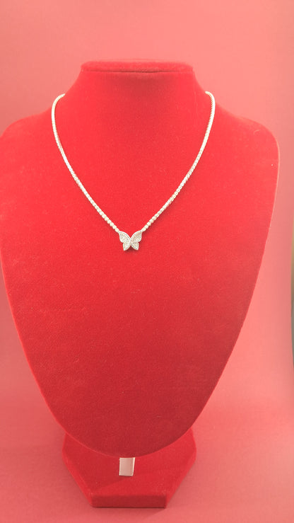 Collar Plata 925 — Colgante Mariposa con Circonitas