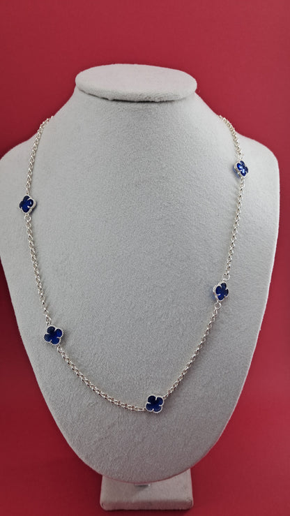 Collar “Trébol Azul Zafiro”
