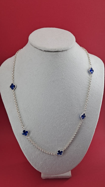 Collar “Trébol Azul Zafiro”