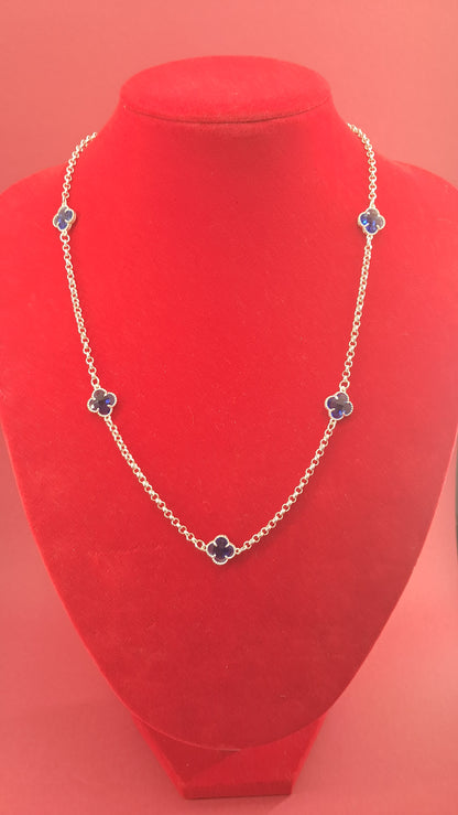 Collar “Trébol Azul Zafiro”