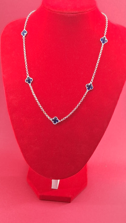 Collar “Trébol Azul Zafiro”