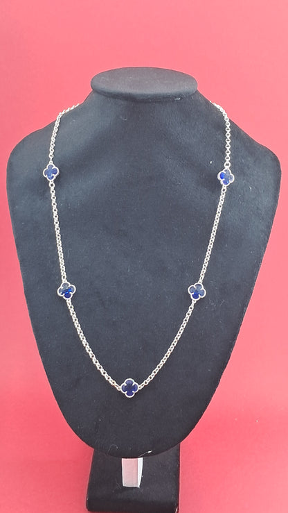 Collar “Trébol Azul Zafiro”