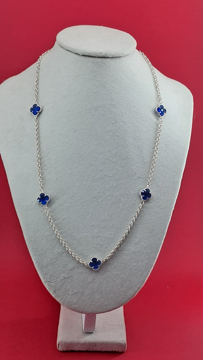 Collar “Trébol Azul Zafiro”