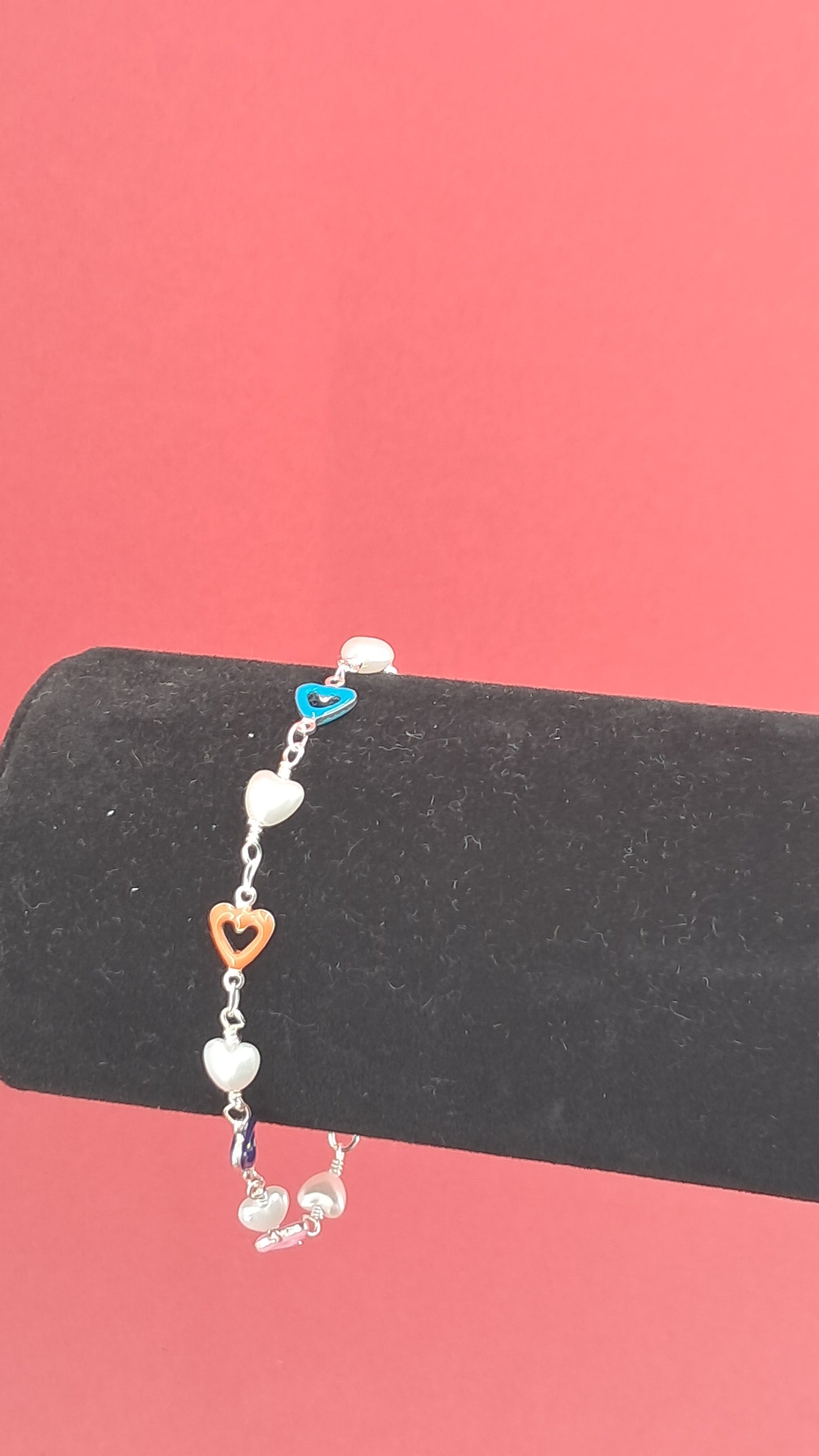 Pulsera Corazones Multicolor con Perlas