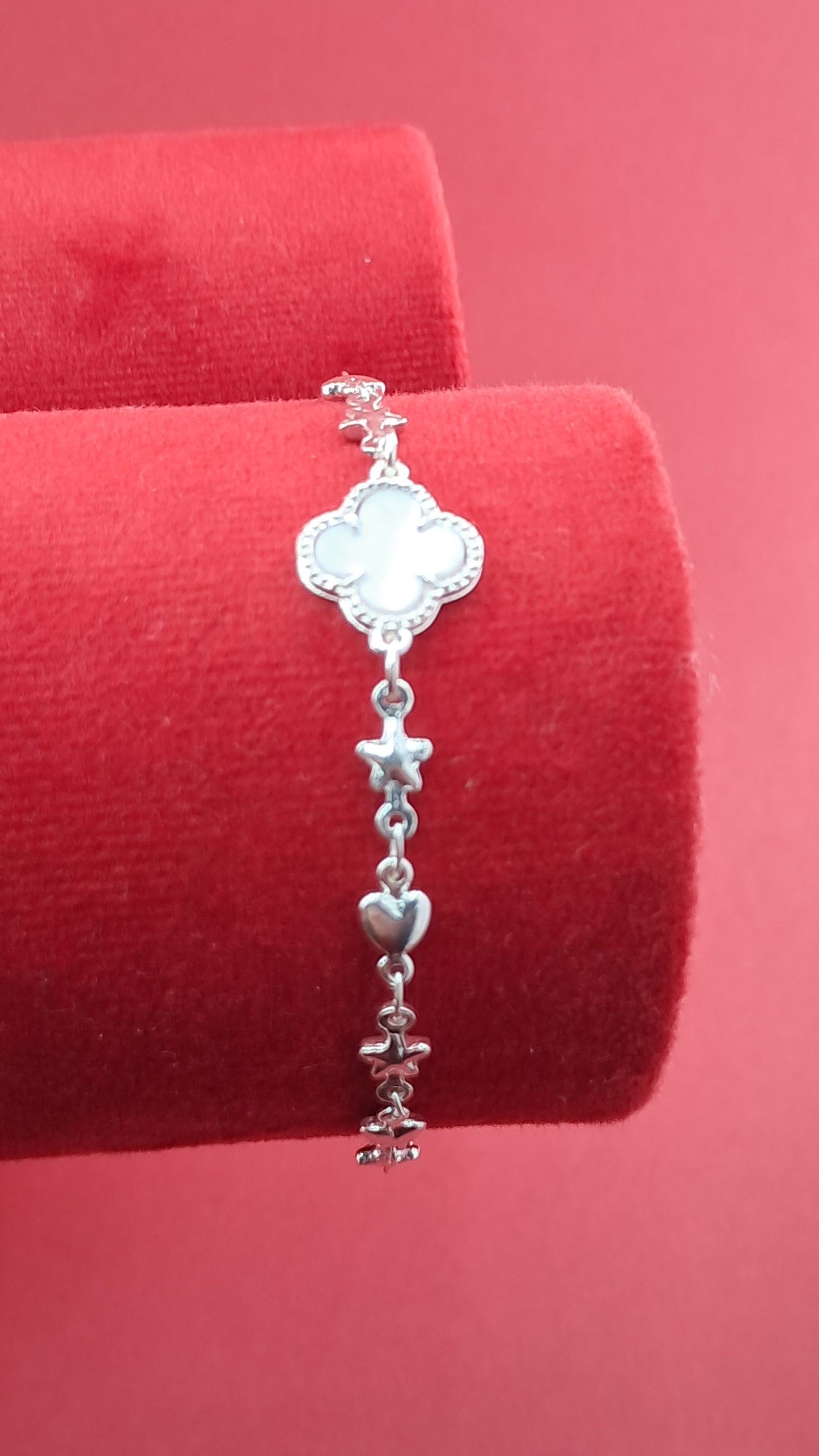 Pulsera Corazones y Estrellas en Plata 925