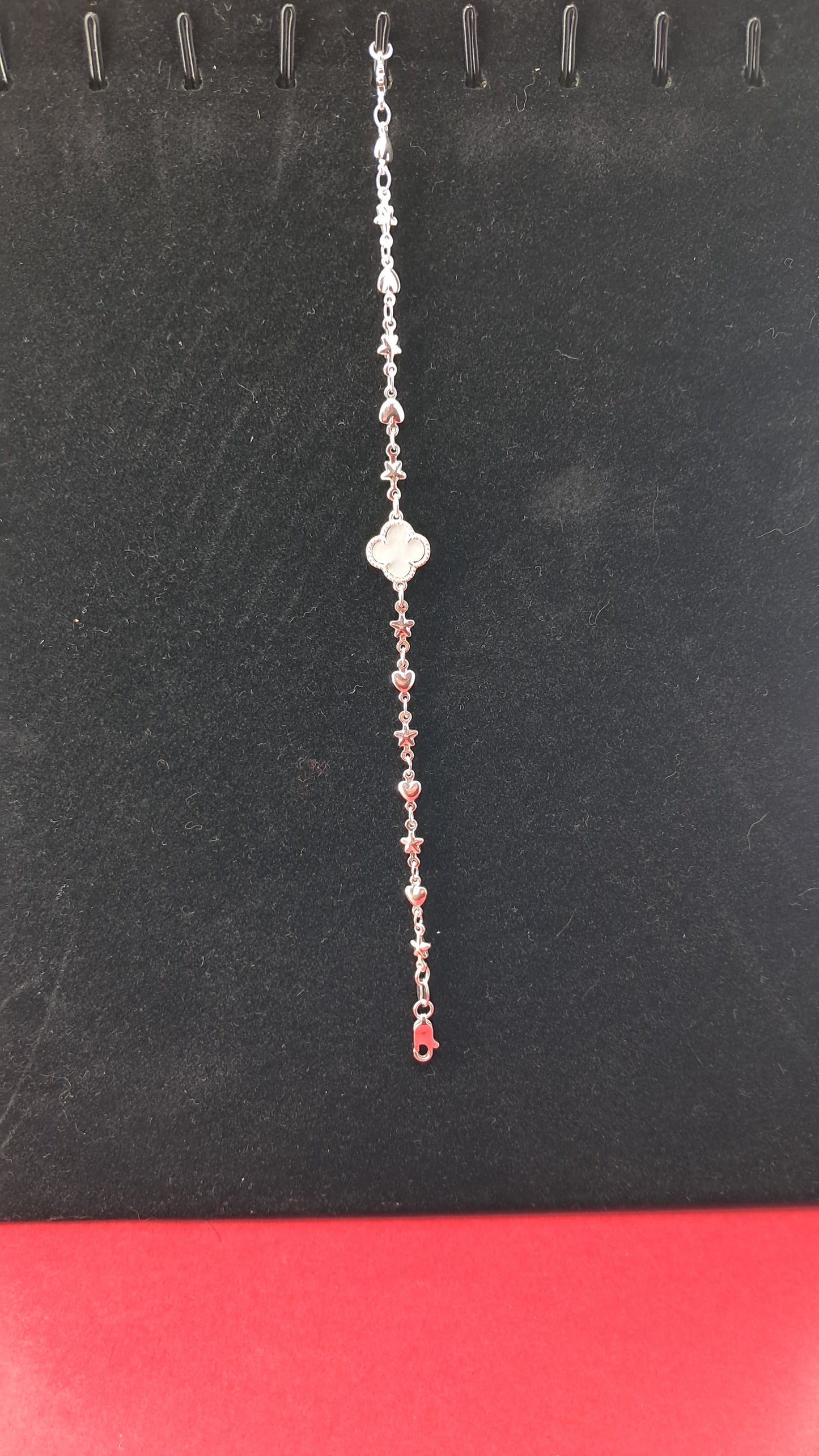 Pulsera Corazones y Estrellas en Plata 925