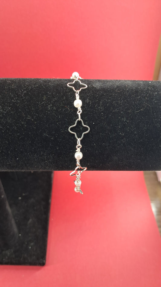Pulsera Estrellas y Perlas en Plata 925