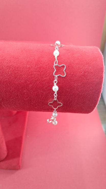 Pulsera Estrellas y Perlas en Plata 925