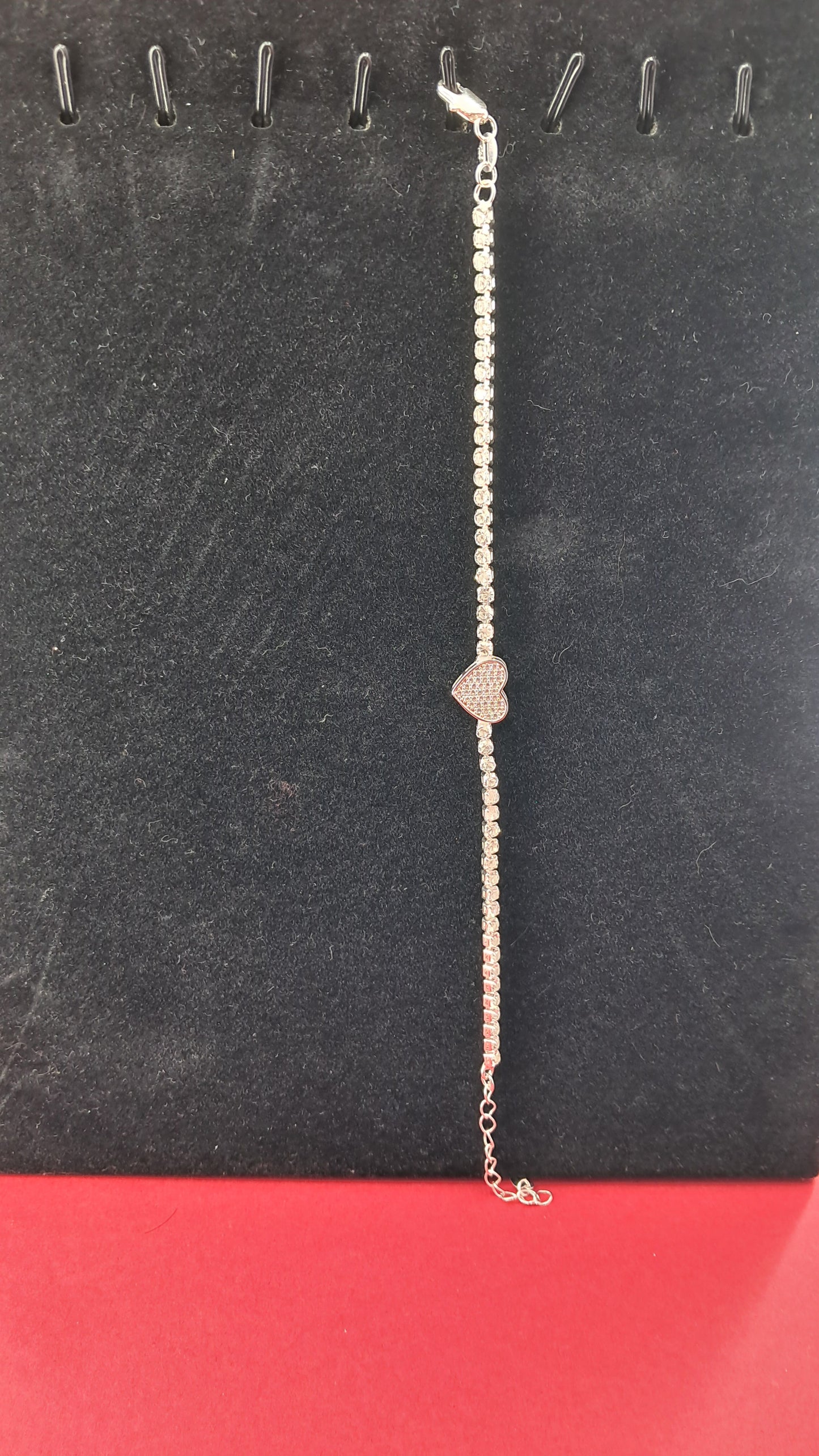 Pulsera Plata 925 — Corazón con Circonitas