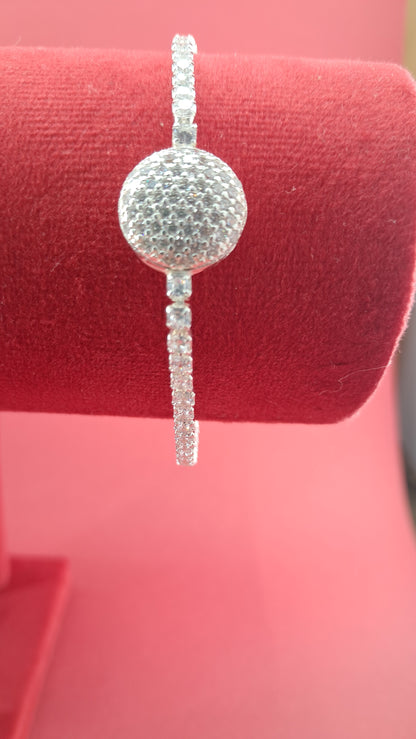 Pulsera Plata 925 — Esfera Pavé de Circonitas