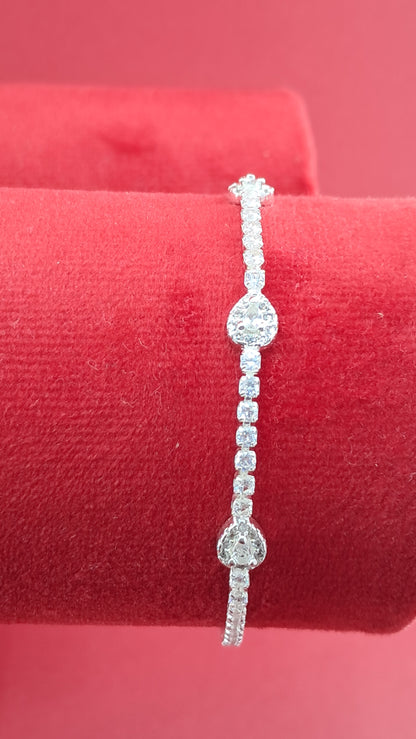 Pulsera Plata 925 — Gotas y Circonitas