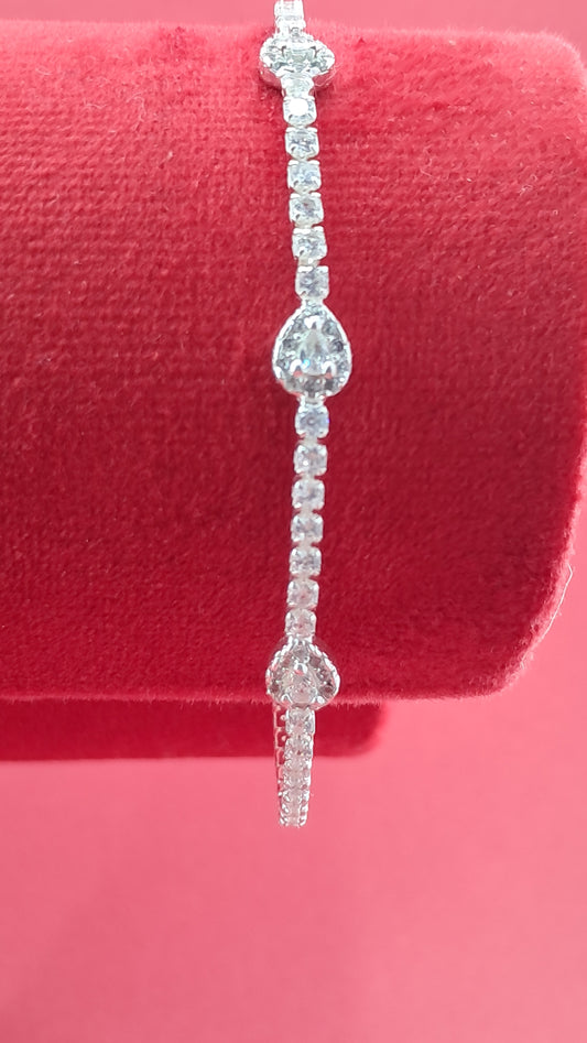 Pulsera Plata 925 — Gotas y Circonitas