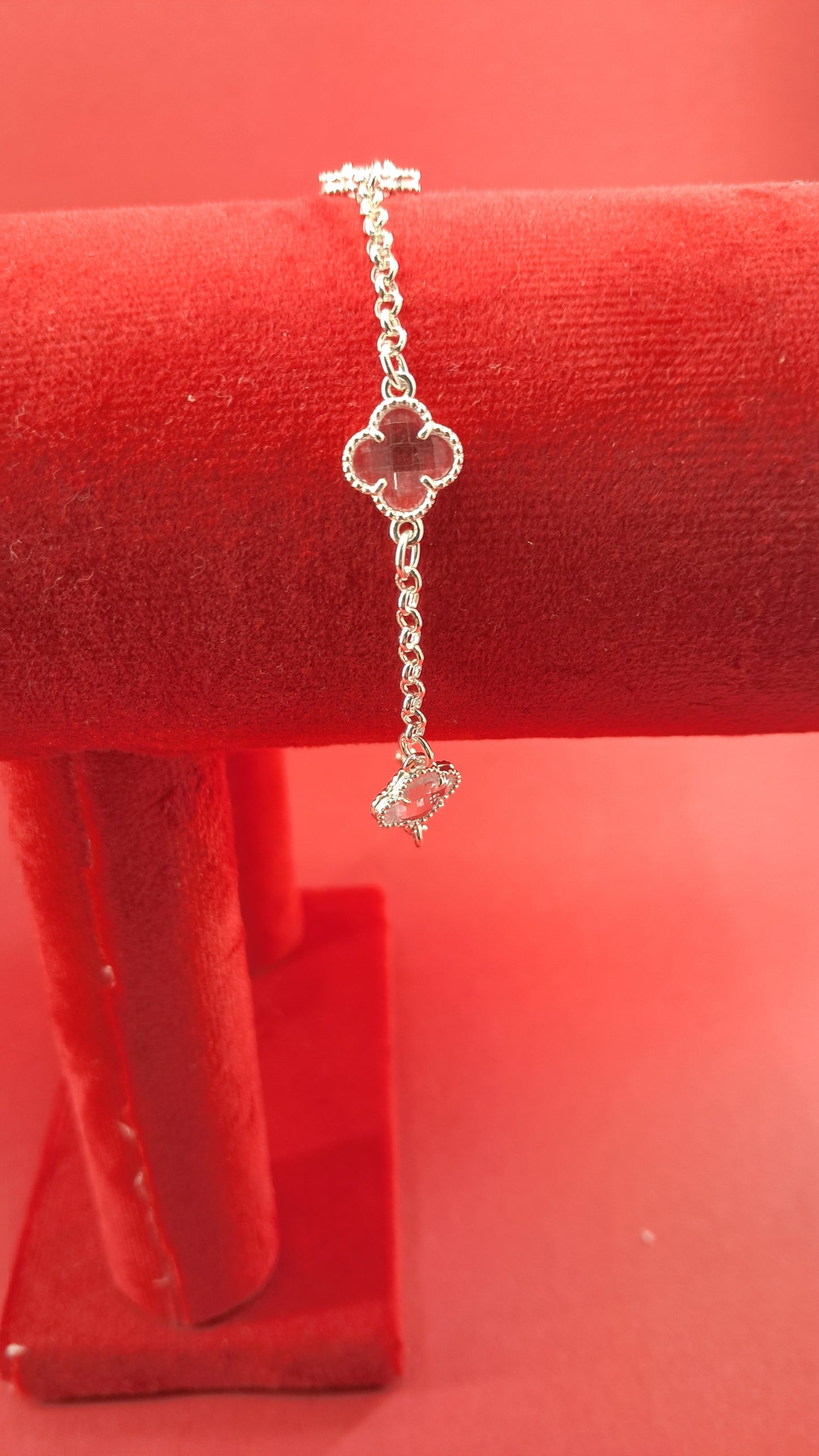 Pulsera Plata 925 — Trébol Rosa Claro