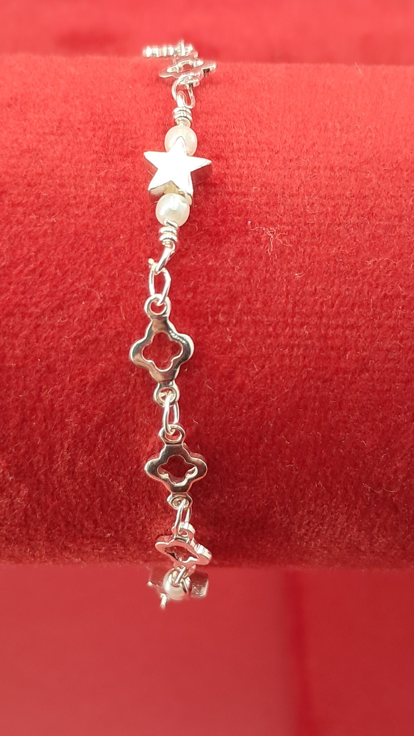 Pulsera Estrellas y Tréboles en Plata 925