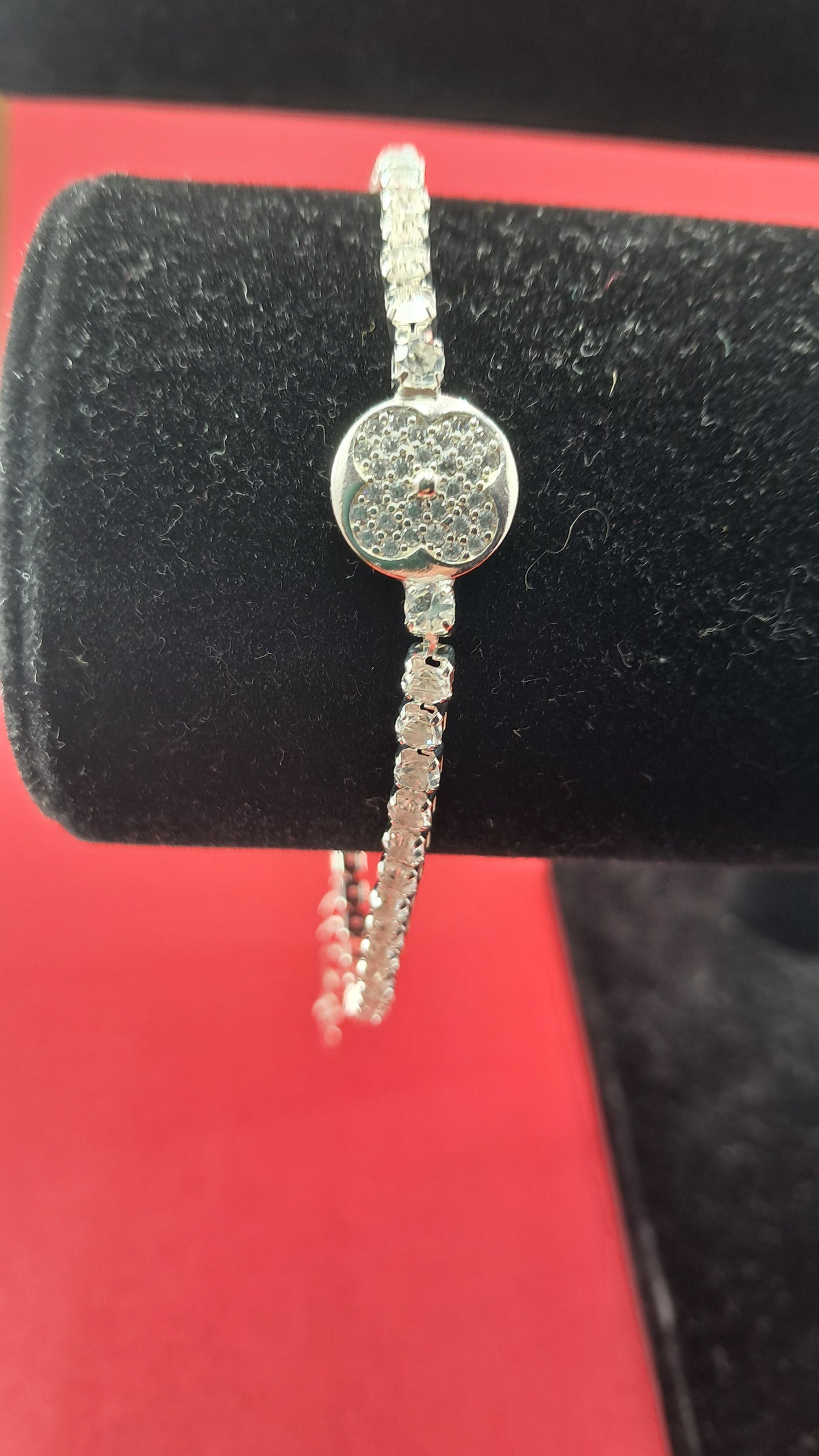 Pulsera Plata 925 — Trébol Pavé y Circonitas