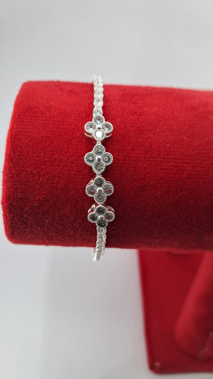 Pulsera Plata 925 — Tréboles Pavé de Circonitas