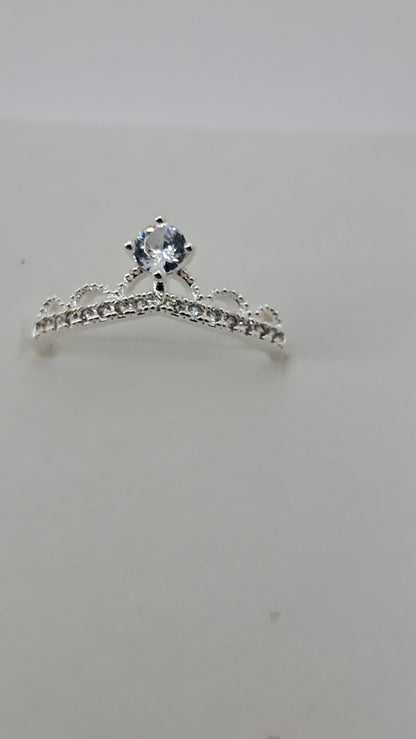 Anillo Tiara Princesa Aqua - Plata 925