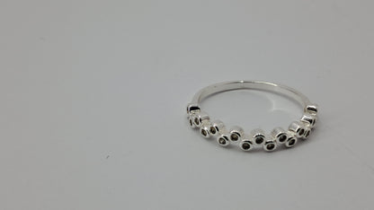 Anillo Corona de Circonitas Negros - Plata 925