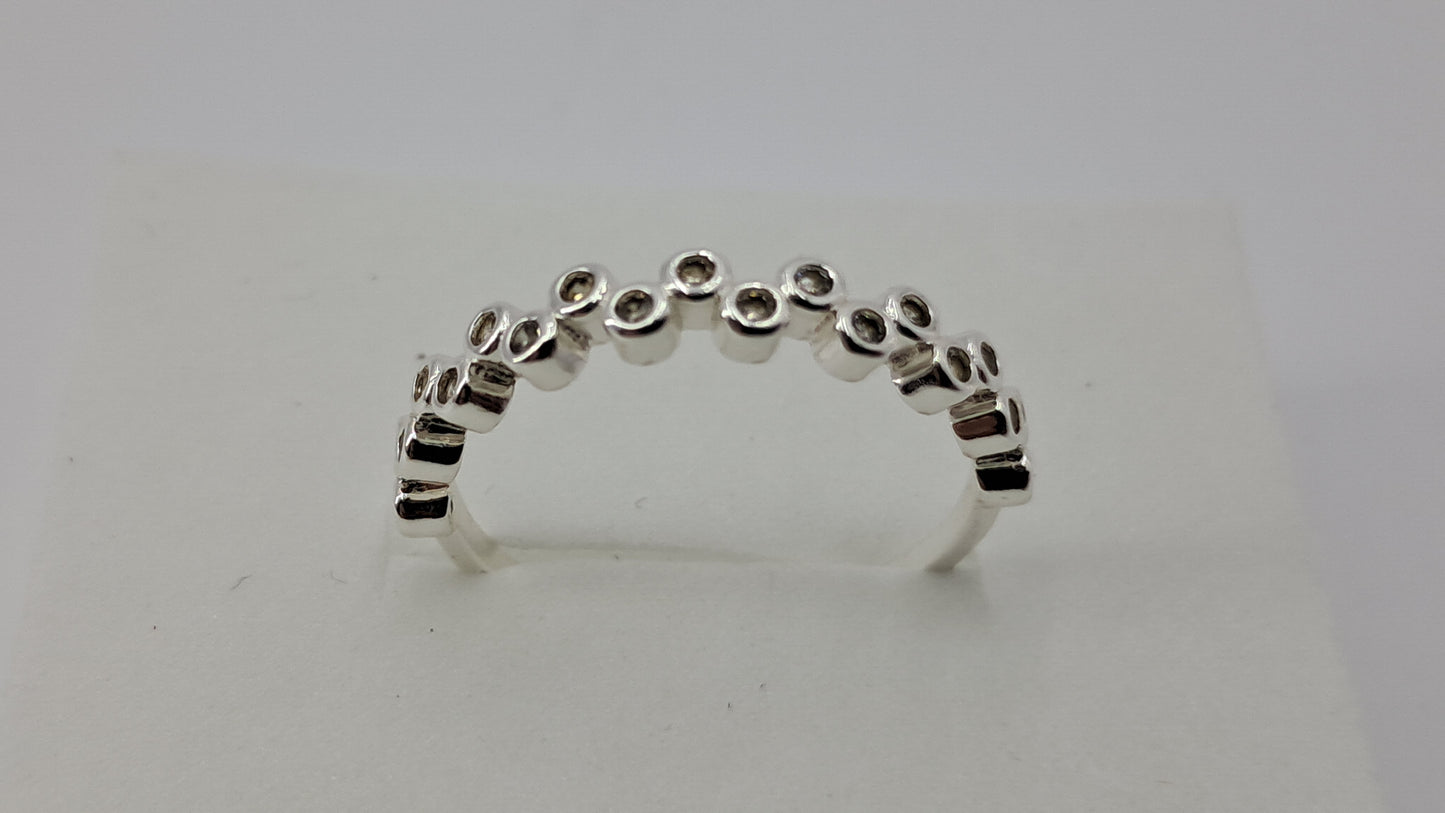 Anillo Corona de Circonitas Negros - Plata 925
