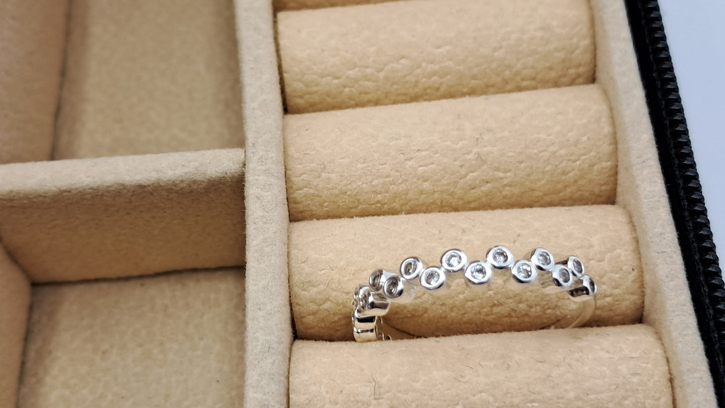 Anillo Corona de Circonitas Negros - Plata 925