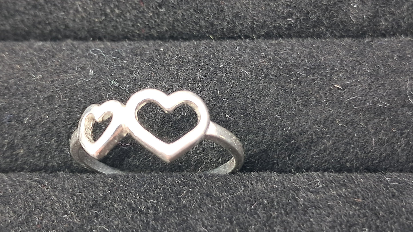 Anillo Doble Corazón Eterno - Plata 925