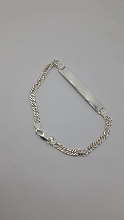 Pulsera Insignia ID Figaro - Plata 925 - Eslabon Sobrepuesto